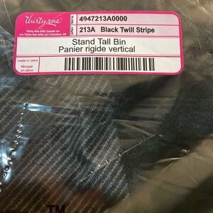 NWT Thirty-One Stand Tall Bin in twill stripe.